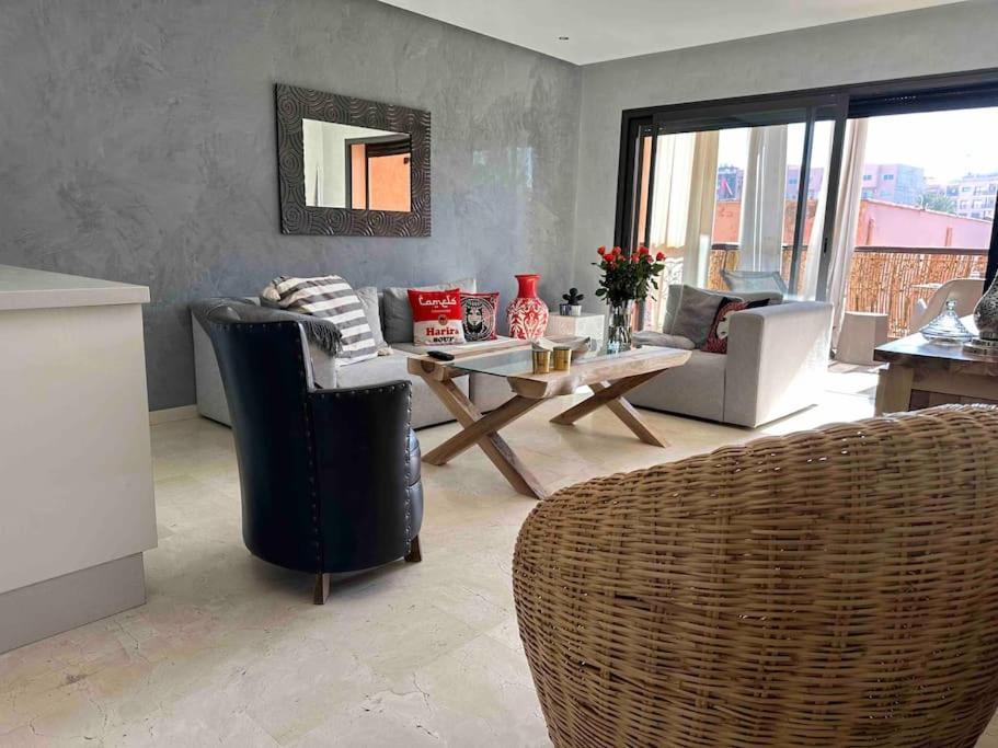 App. Traversant Au Gueliz + Piscine Sur Le Toit Apartamento Marrakesh