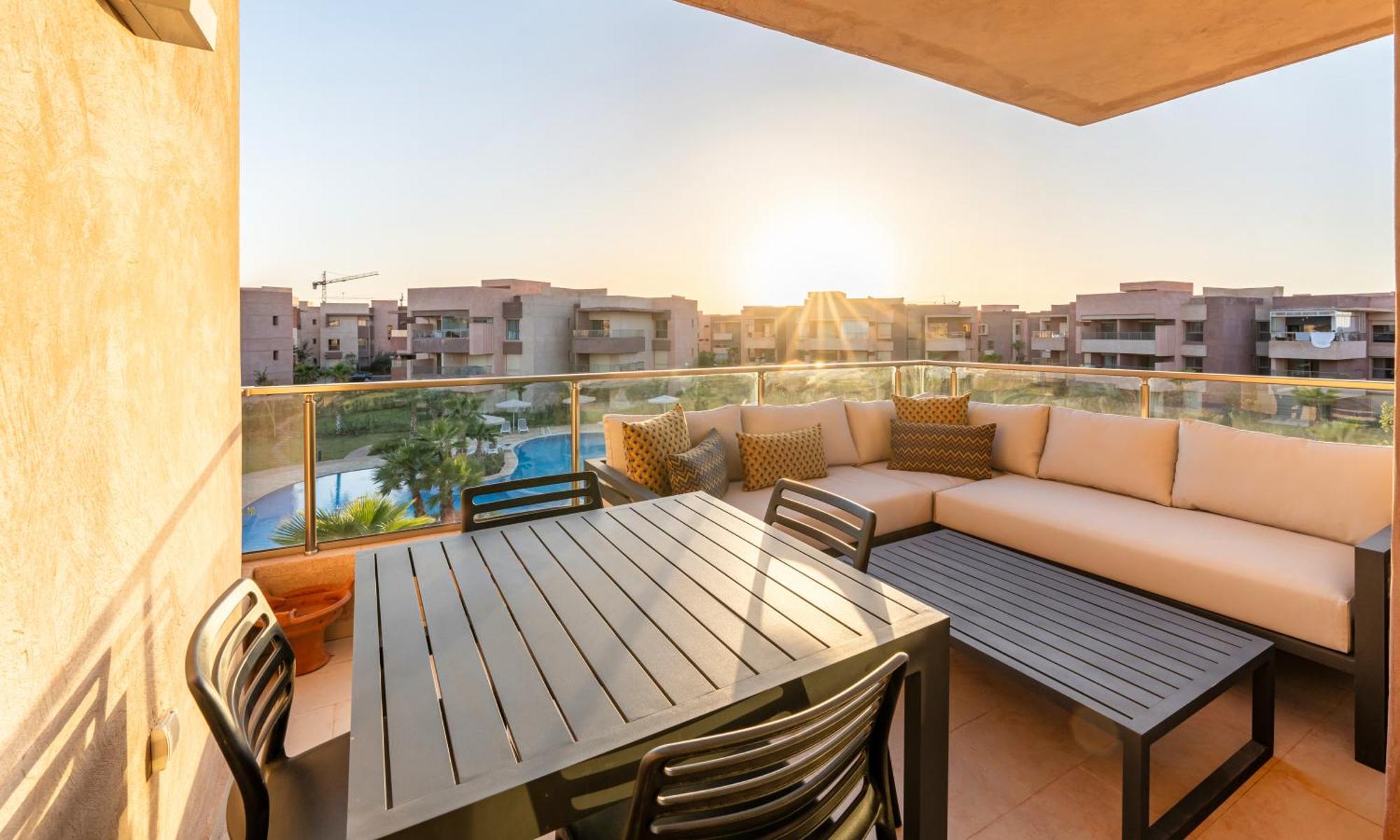 View Pool - 3 - Optical Fiber Appartement Marrakesh