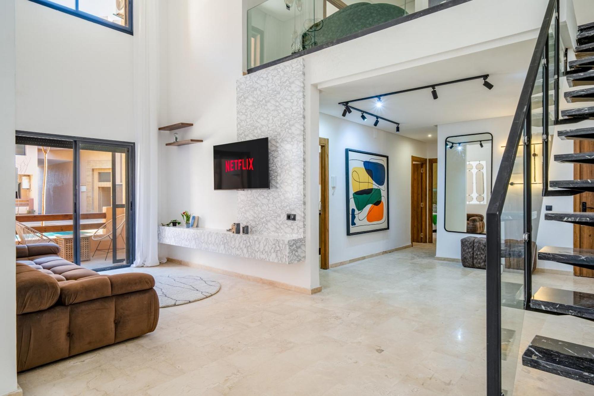Duplex 5 A Marrakech Luxe, Vue Piscine Appartement *
