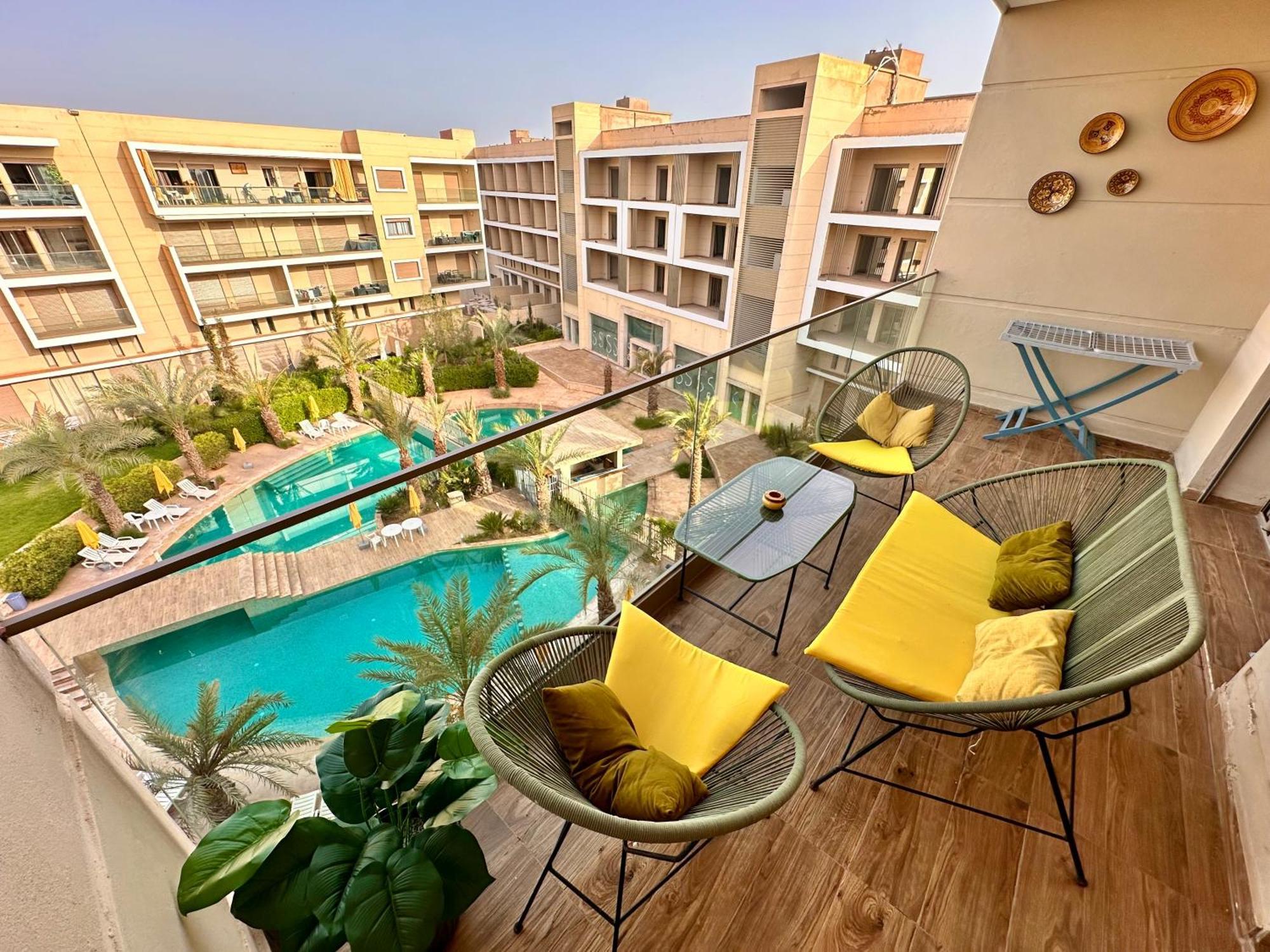 Appartement Pearl Garden Luxueux Chic Piscine Terrasse Netflix Iptv Parking Marrakesh
