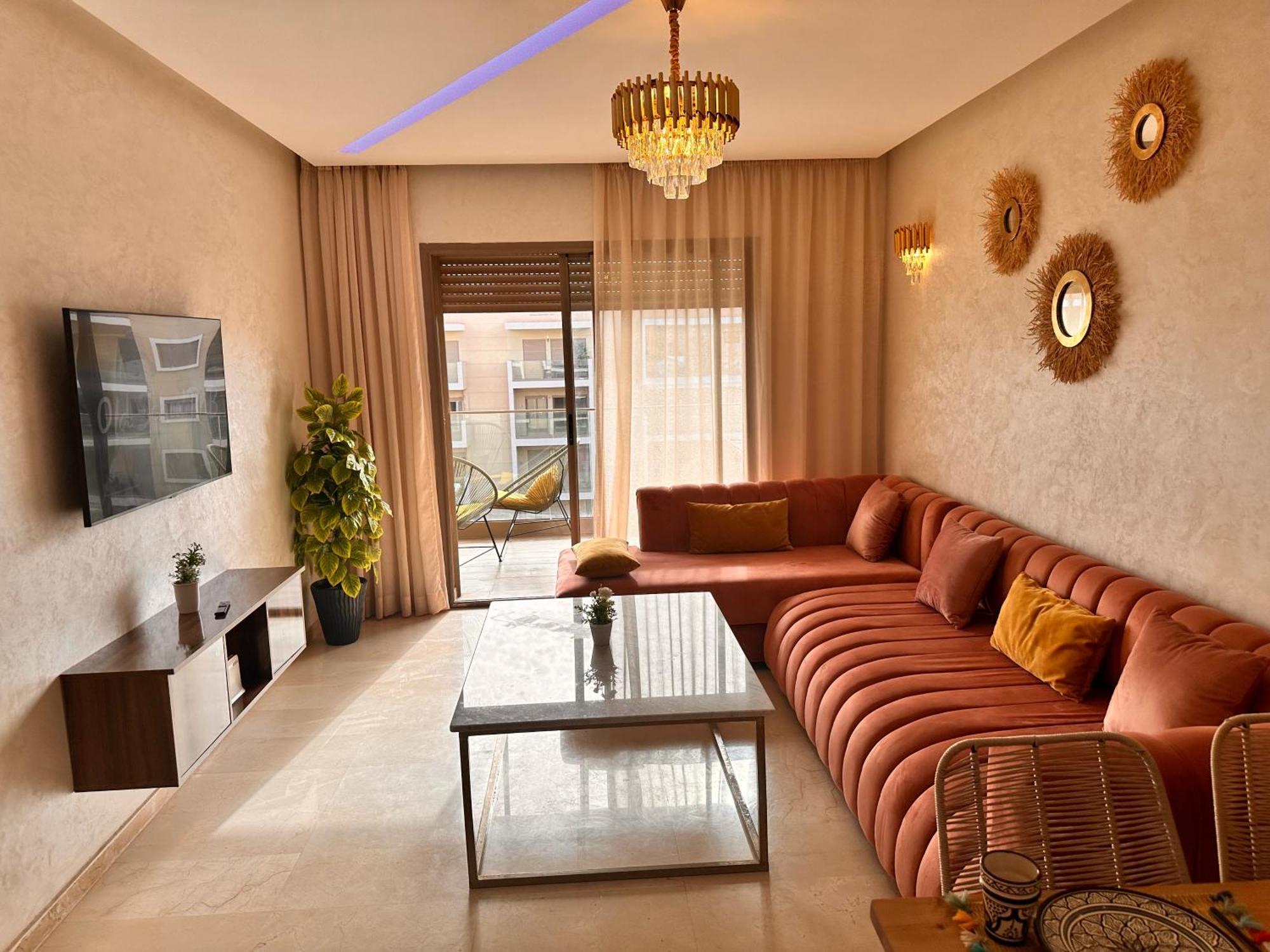 Pearl Garden Luxueux Chic Piscine Terrasse Netflix Iptv Parking Appartement Marrakesh