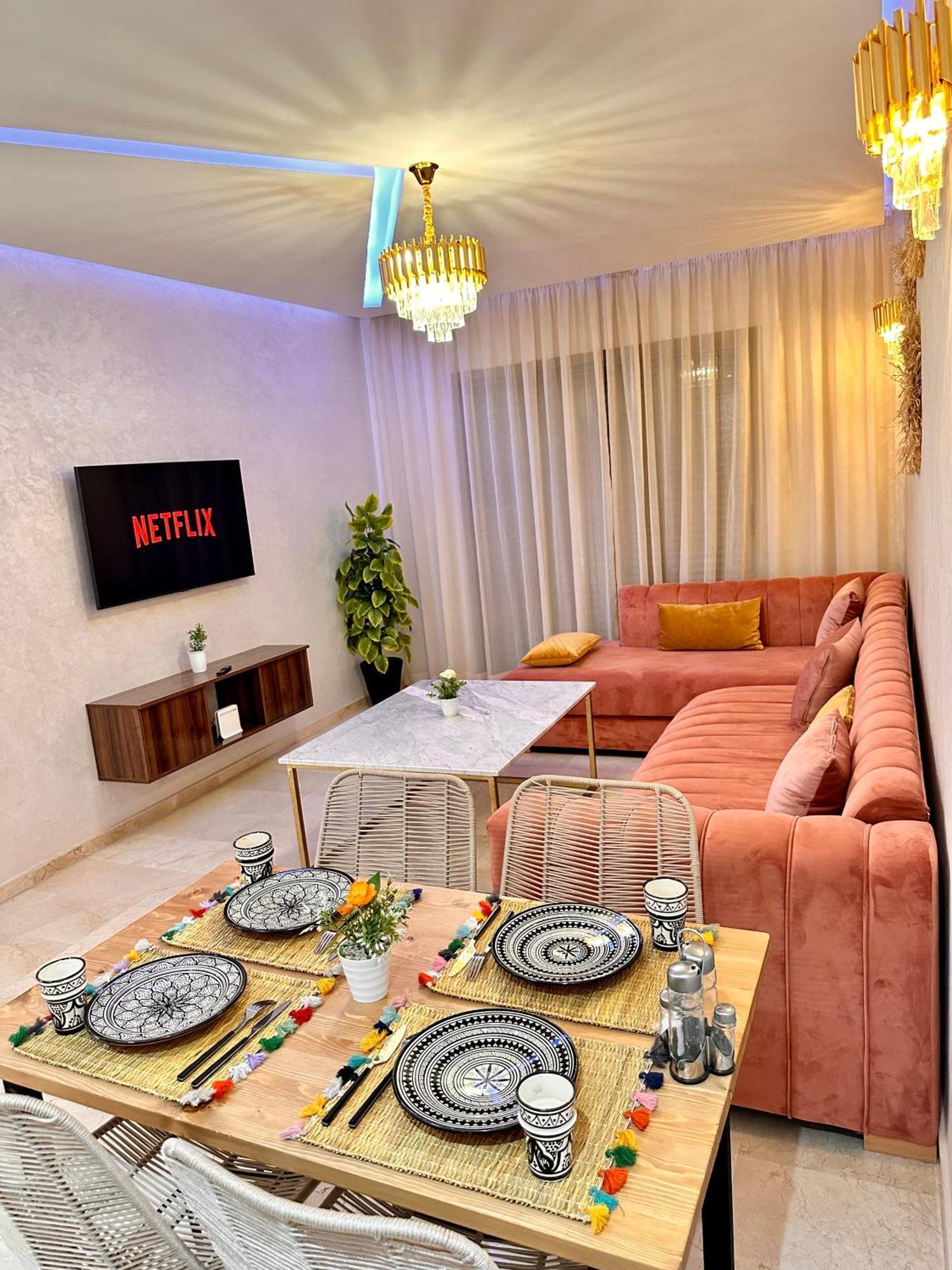 Appartement Pearl Garden Luxueux Chic Piscine Terrasse Netflix Iptv Parking