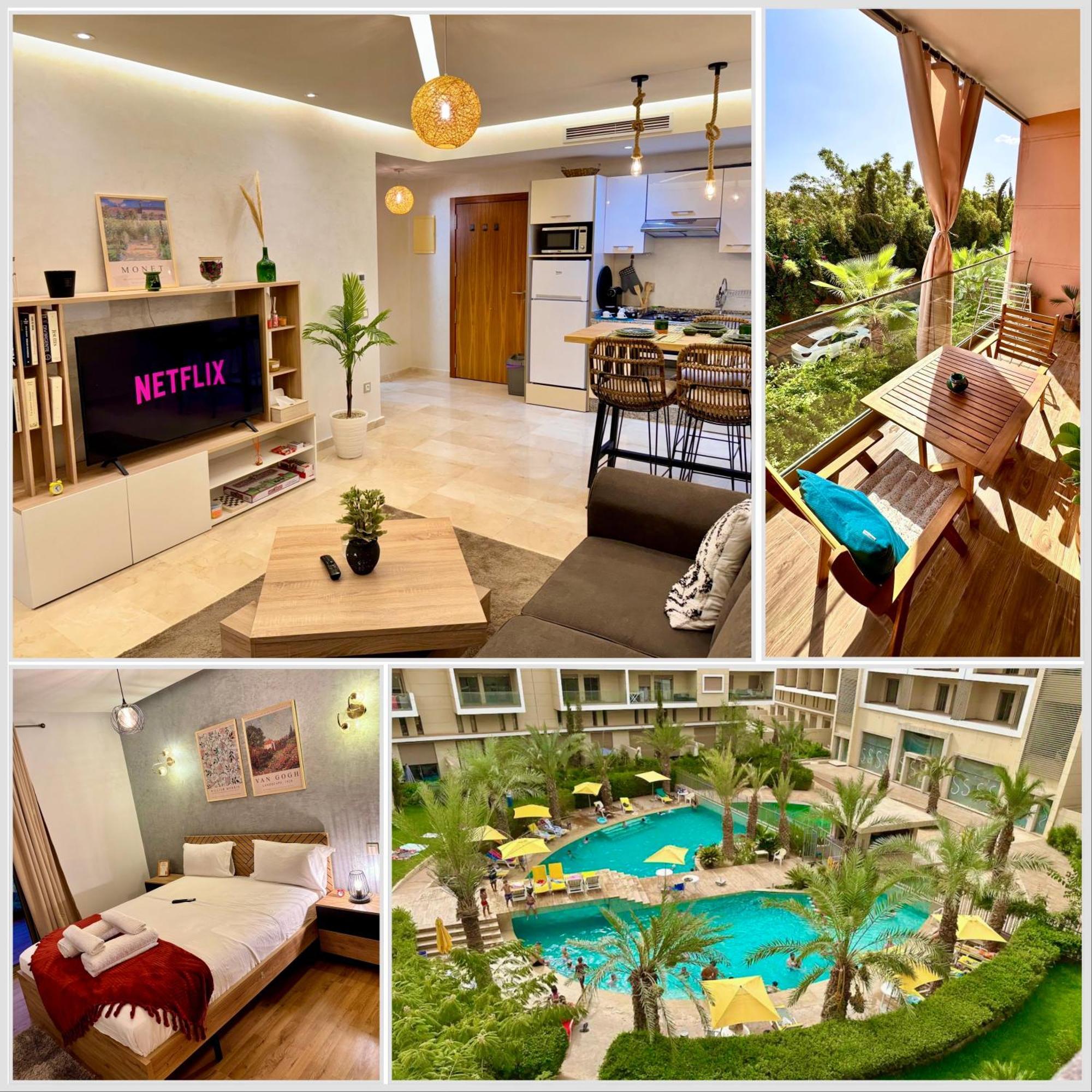 Apartment Pearl Garden Luxueux Piscine Sunny Terrasse Marrakesh