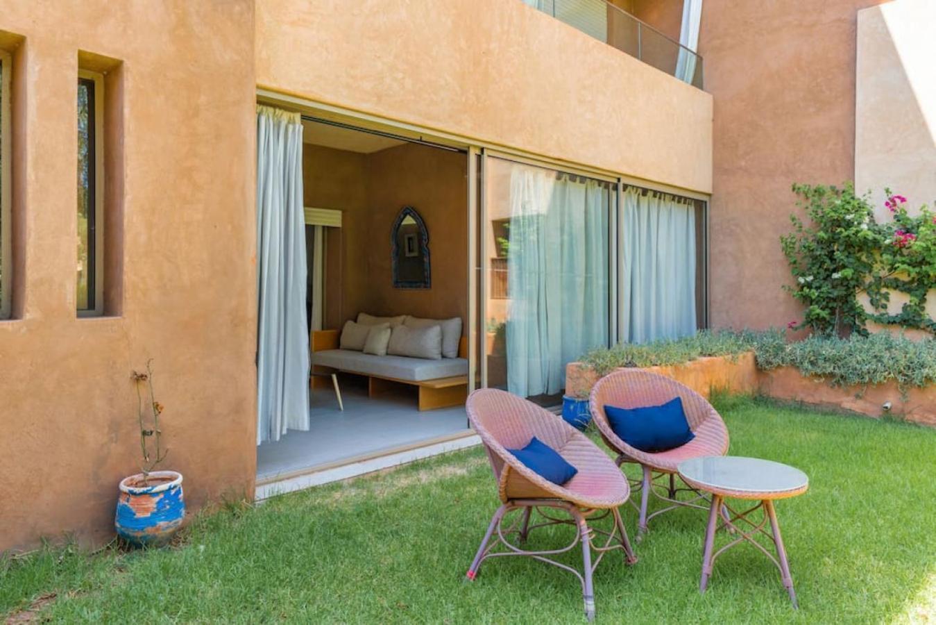 Confort Rez-de-jardin Piscine Wi-fi Terrasse Appartement Marrakesh