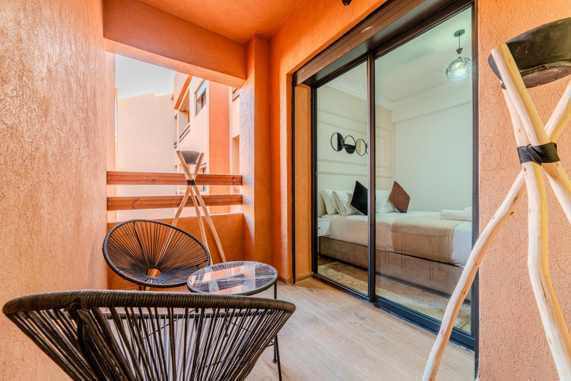 Appartement New Cozy Apprt 2 Min A M-avenue , Piscine , Parking , Balcony And Fiber Wifi , Gueliz Centre Marrakesh