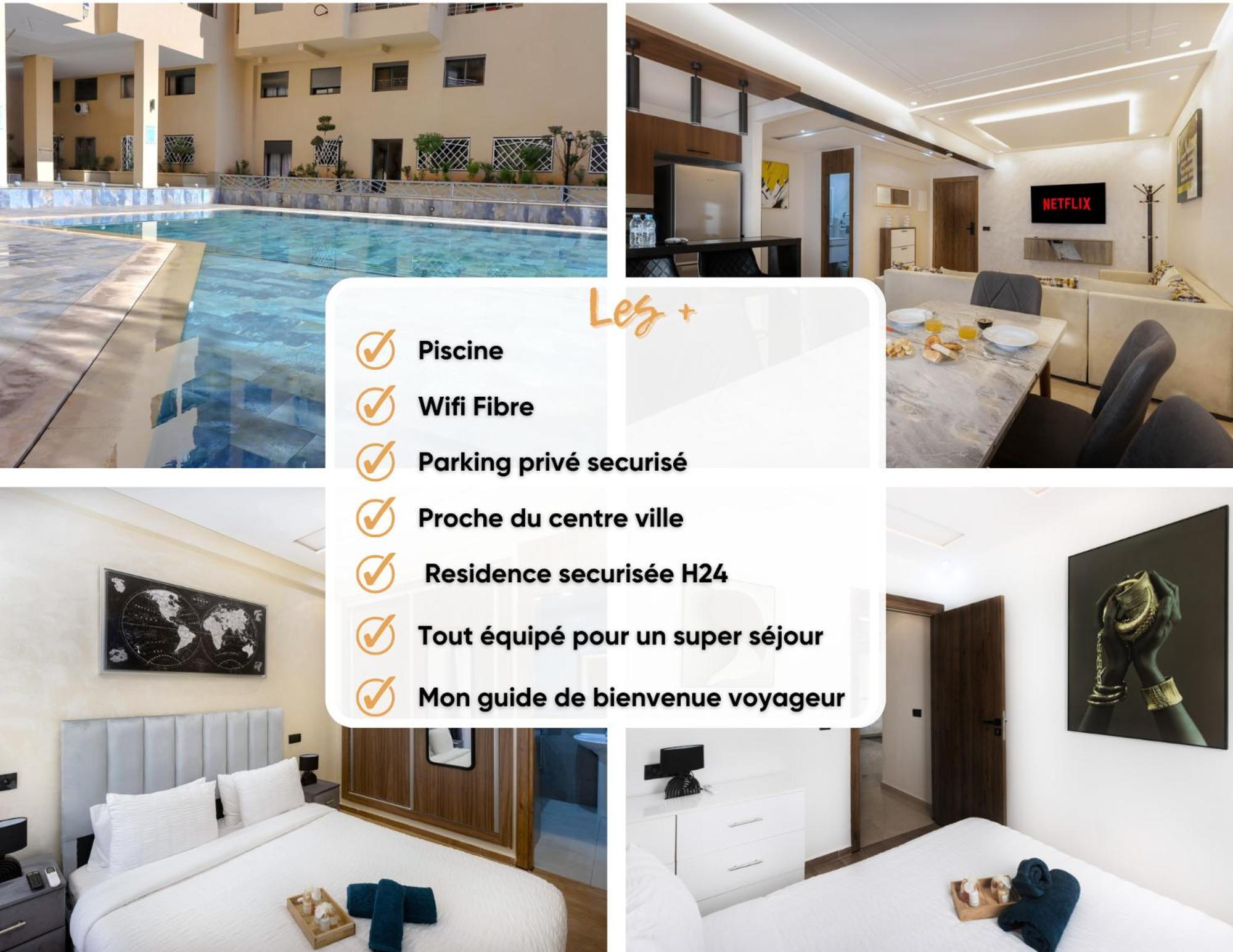Appartement Privee Marrakech -piscine-parking *