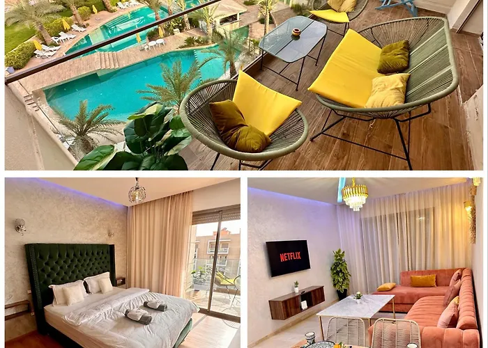 Pearl Garden Luxueux Studio Chic Piscine Terrasse Netflix Iptv Parking