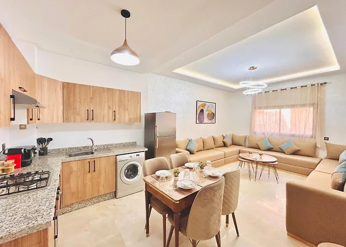 New Apartment In Gueliz, Pool, Balcony & Parking