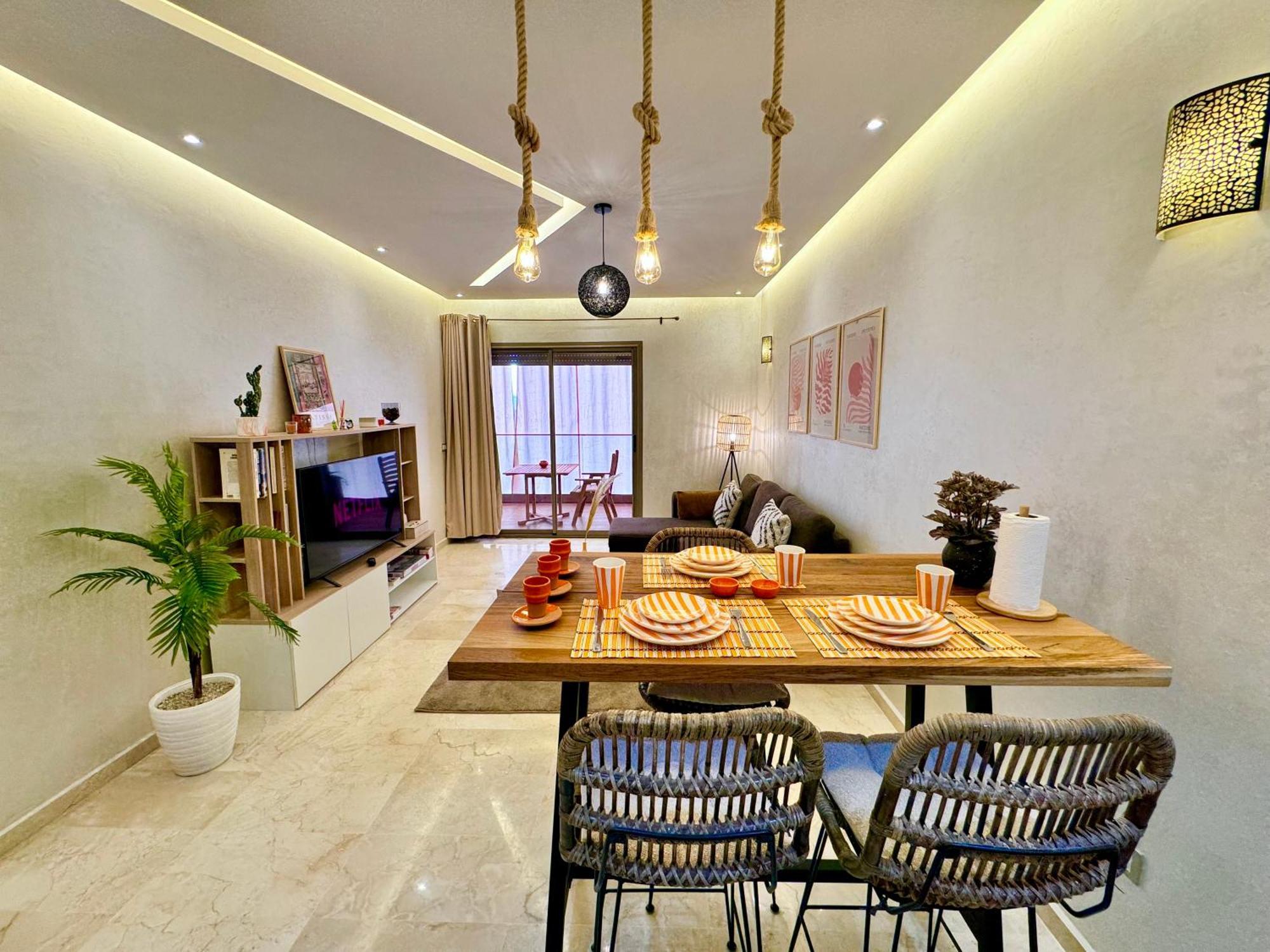 Appartement Pearl Garden Cosy Lux Elegant Sunny Terrace Piscine Marrakesh